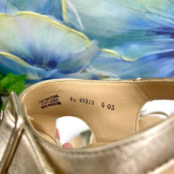 Paul Green Patent Tanya Slingback Sandal in Gold Patent Size 4.5 / US 7 - Picture 9 of 14